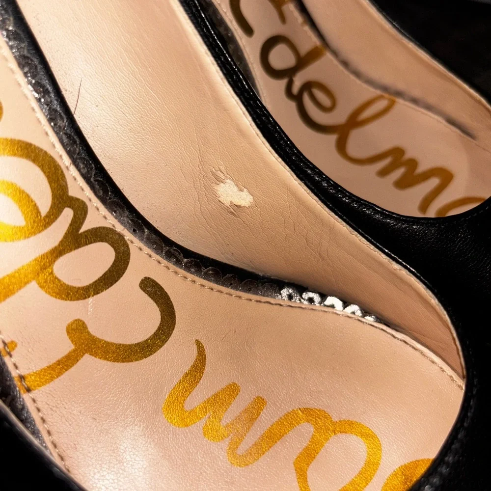 SAM EDELMAN Women's Black Leather Danna Pointed-Toe Stiletto Pumps SZ 8 - Picture 11 of 11